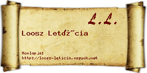 Loosz Letícia névjegykártya